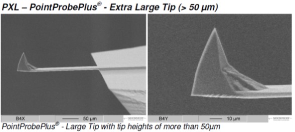 NANOSENSORS™ Special Developments List (SDL) Extra tall PointProbe® Plus AFM Tips